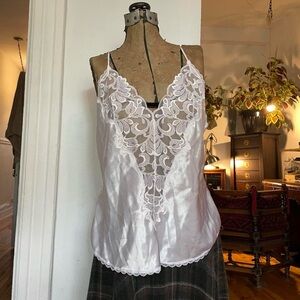 Elegant White Lace Trim Camisole